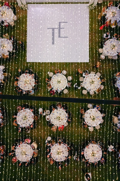 Montage Laguna Beach wedding lighting with overhead twinkle canopy and illuminated dance floor at oceanfront reception